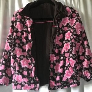 Girl’s Brown Floral Reversible Coat sz. L
